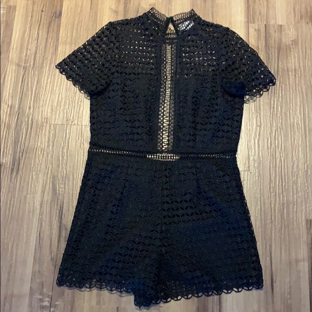 Blue Spero - Black Caged Romper - zip up - Picture 2 of 5
